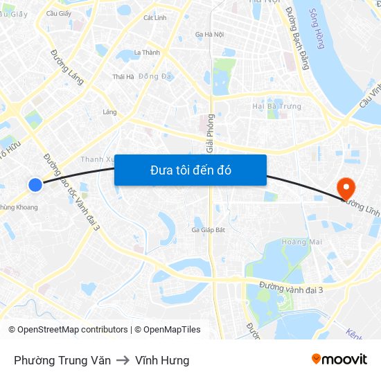 Phường Trung Văn to Vĩnh Hưng map