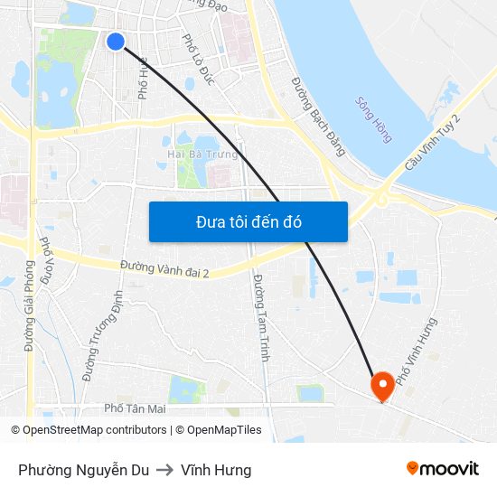 Phường Nguyễn Du to Vĩnh Hưng map