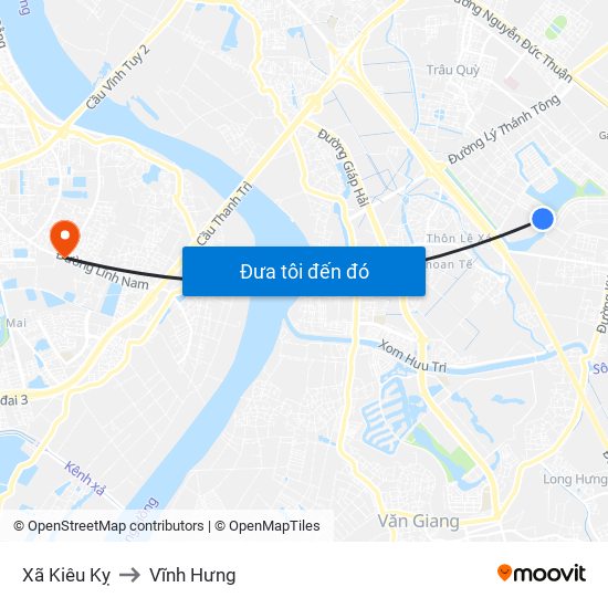 Xã Kiêu Kỵ to Vĩnh Hưng map