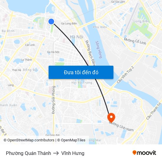 Phường Quán Thánh to Vĩnh Hưng map