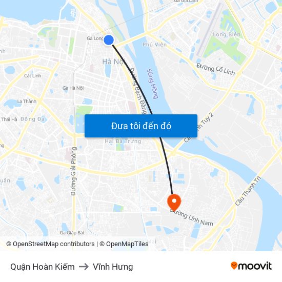 Quận Hoàn Kiếm to Vĩnh Hưng map