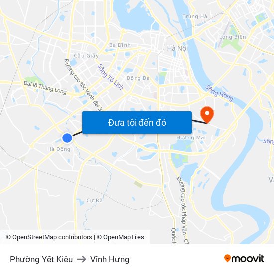 Phường Yết Kiêu to Vĩnh Hưng map