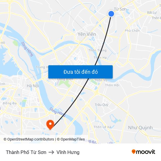 Thành Phố Từ Sơn to Vĩnh Hưng map