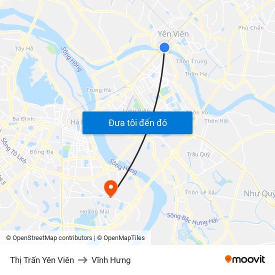 Thị Trấn Yên Viên to Vĩnh Hưng map