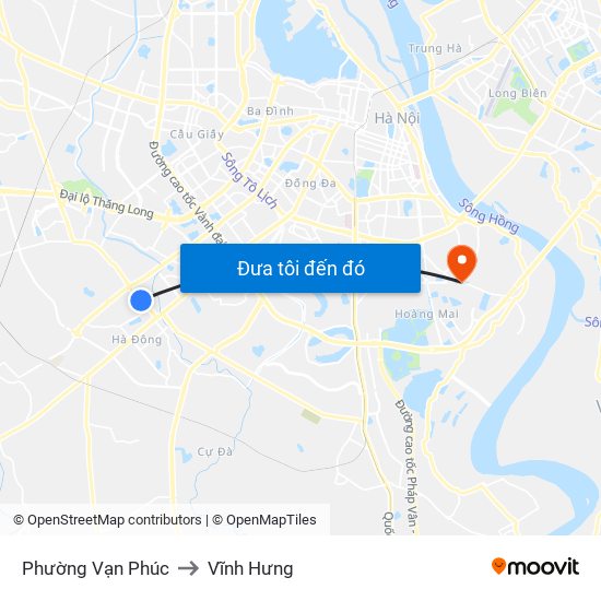 Phường Vạn Phúc to Vĩnh Hưng map