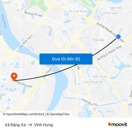 Xã Đặng Xá to Vĩnh Hưng map