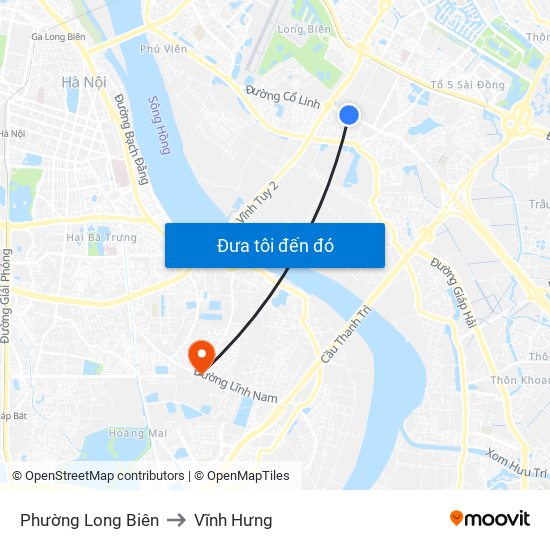 Phường Long Biên to Vĩnh Hưng map
