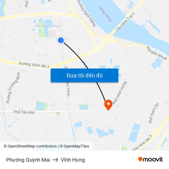 Phường Quỳnh Mai to Vĩnh Hưng map