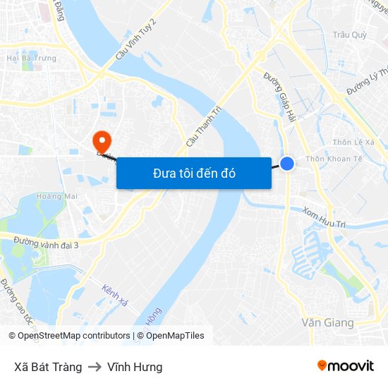 Xã Bát Tràng to Vĩnh Hưng map