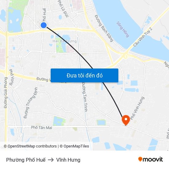 Phường Phố Huế to Vĩnh Hưng map