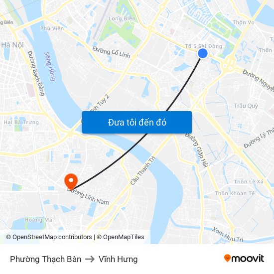 Phường Thạch Bàn to Vĩnh Hưng map