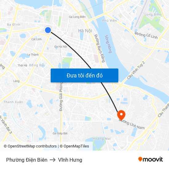 Phường Điện Biên to Vĩnh Hưng map