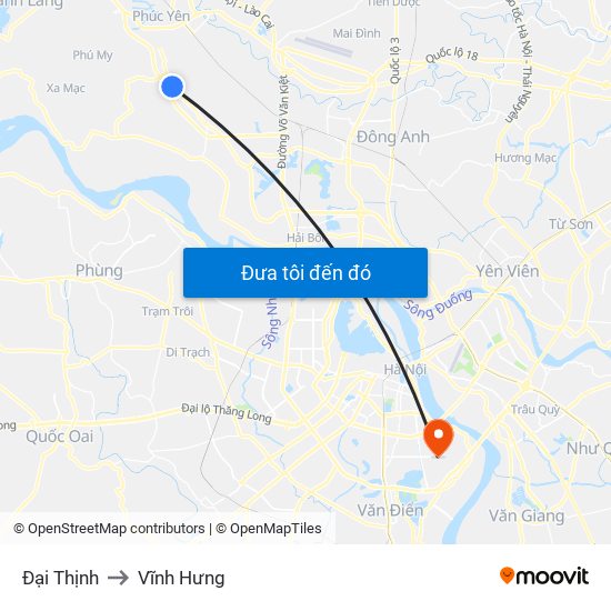 Đại Thịnh to Vĩnh Hưng map