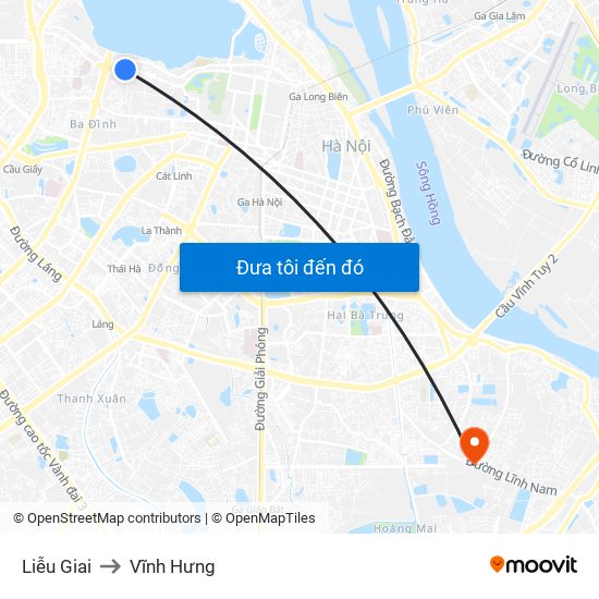 Liễu Giai to Vĩnh Hưng map
