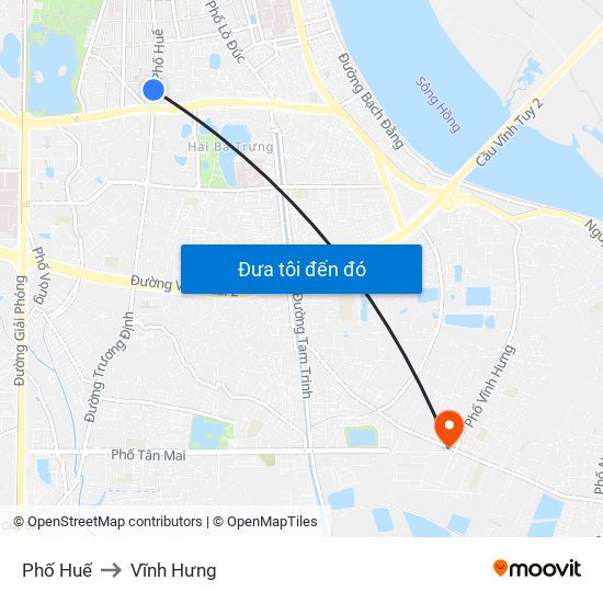 Phố Huế to Vĩnh Hưng map