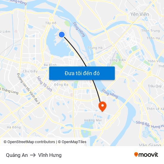 Quảng An to Vĩnh Hưng map