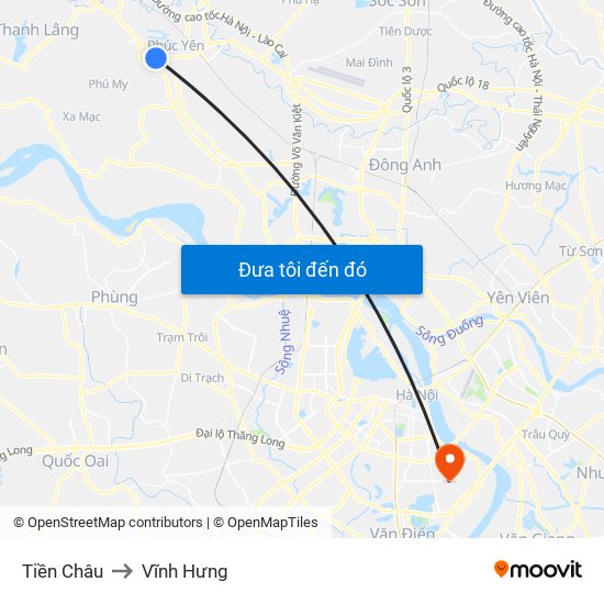 Tiền Châu to Vĩnh Hưng map