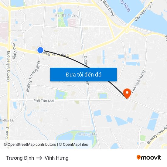 Trương Định to Vĩnh Hưng map