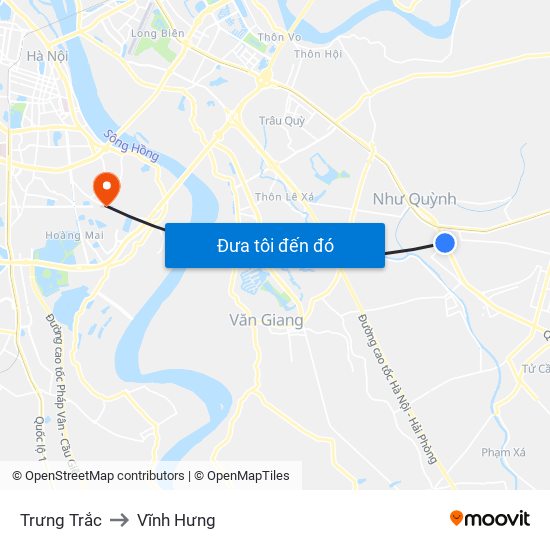 Trưng Trắc to Vĩnh Hưng map