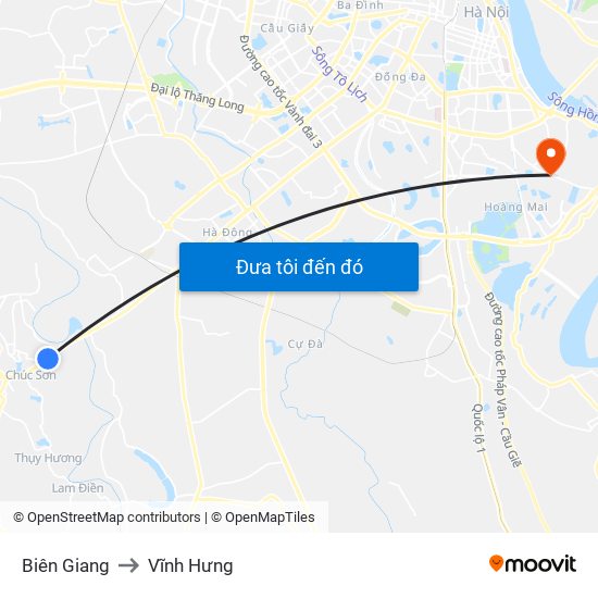 Biên Giang to Vĩnh Hưng map