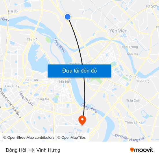 Đông Hội to Vĩnh Hưng map