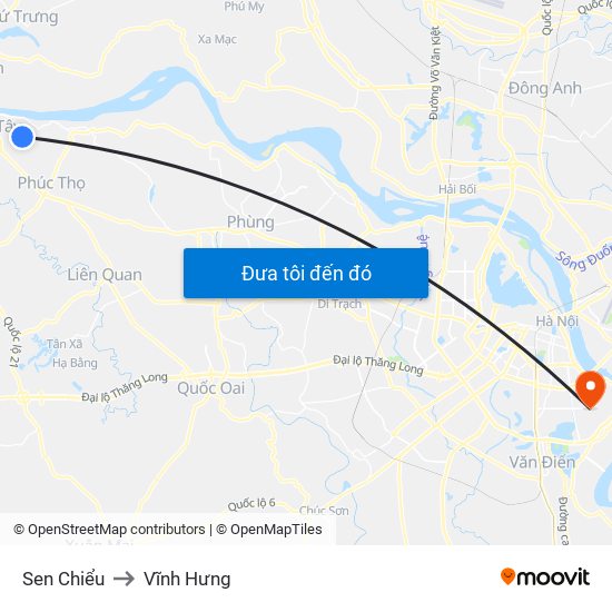 Sen Chiểu to Vĩnh Hưng map
