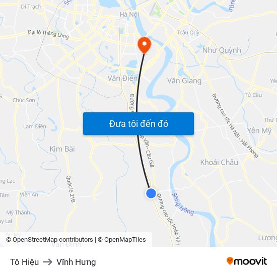 Tô Hiệu to Vĩnh Hưng map