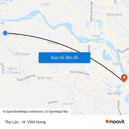 Thọ Lộc to Vĩnh Hưng map