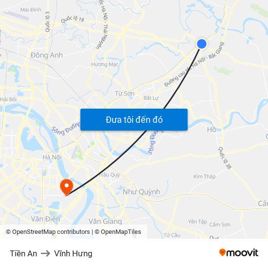 Tiền An to Vĩnh Hưng map