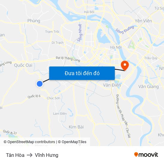 Tân Hòa to Vĩnh Hưng map