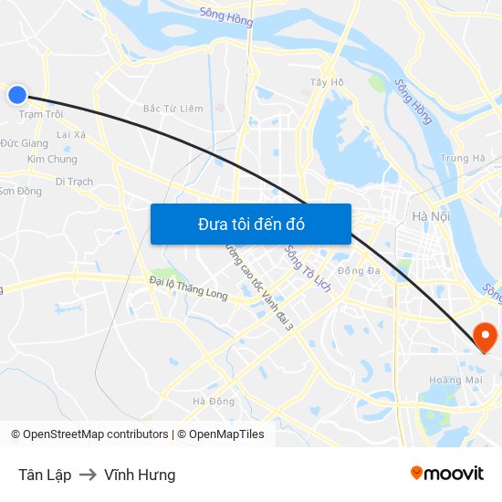 Tân Lập to Vĩnh Hưng map