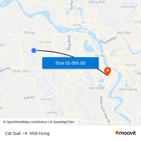 Cát Quế to Vĩnh Hưng map