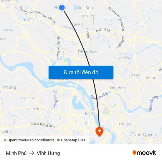 Minh Phú to Vĩnh Hưng map