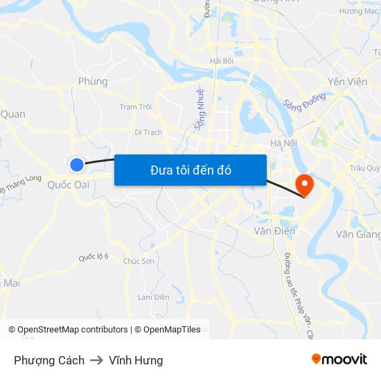 Phượng Cách to Vĩnh Hưng map