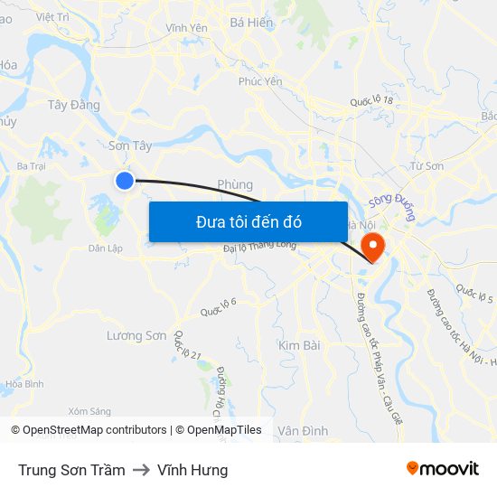 Trung Sơn Trầm to Vĩnh Hưng map