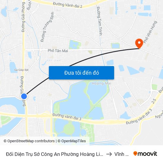 Đối Diện Trụ Sở Công An Phường Hoàng Liệt- 1277 Giải Phóng to Vĩnh Hưng map