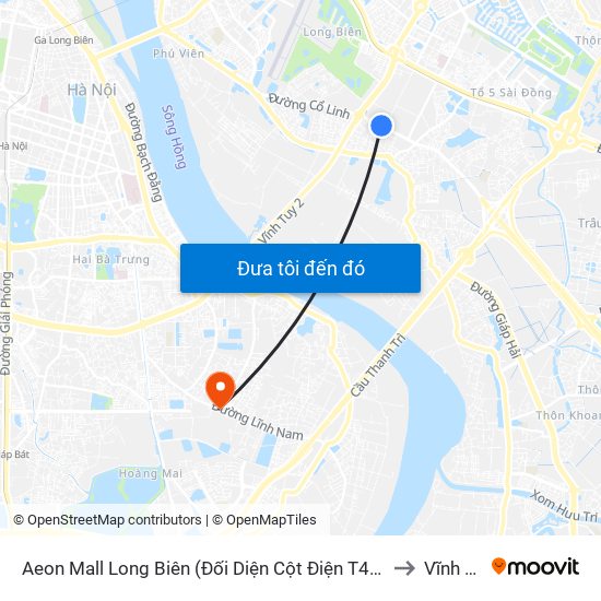 Aeon Mall Long Biên (Đối Diện Cột Điện T4a/2a-B Đường Cổ Linh) to Vĩnh Hưng map