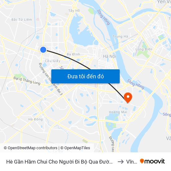 Hè Gần Hầm Chui Cho Người Đi Bộ Qua Đường Khu Vực Cầu Mai Dịch (Trước Cổng Trường Đhnn 70m) to Vĩnh Hưng map