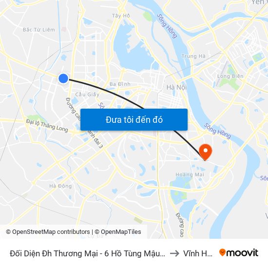 Đối Diện Đh Thương Mại - 6 Hồ Tùng Mậu (Cột Sau) to Vĩnh Hưng map