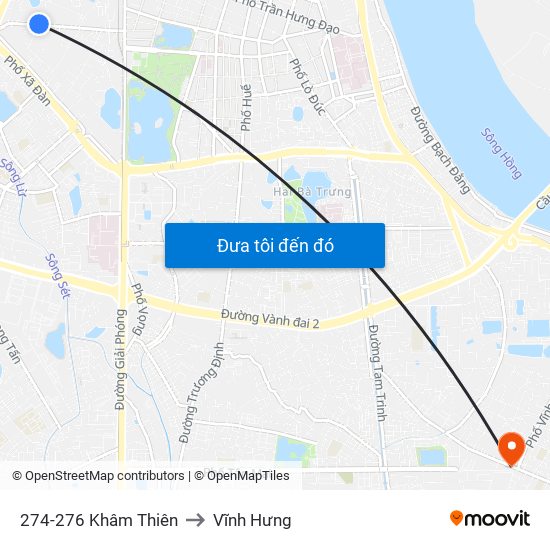 274-276 Khâm Thiên to Vĩnh Hưng map