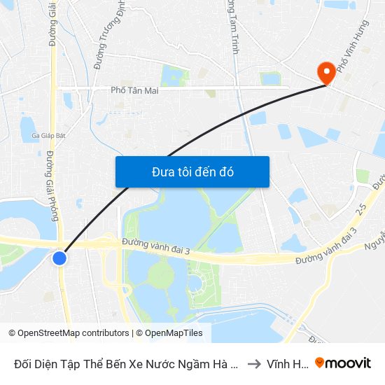 Đối Diện Tập Thể Bến Xe Nước Ngầm Hà Nội - Ngọc Hồi to Vĩnh Hưng map