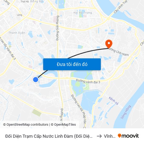 Đối Diện Trạm Cấp Nước Linh Đàm (Đối Diện Chung Cư Hh1c) - Nguyễn Hữu Thọ to Vĩnh Hưng map