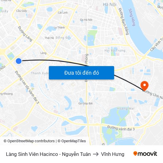 Làng Sinh Viên Hacinco - Nguyễn Tuân to Vĩnh Hưng map