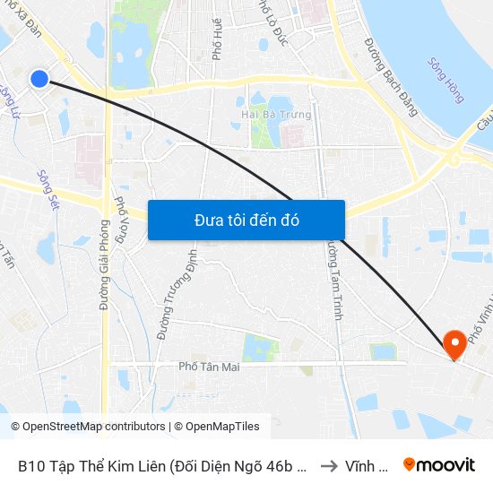 B10 Tập Thể Kim Liên (Đối Diện Ngõ 46b Phạm Ngọc Thạch) to Vĩnh Hưng map