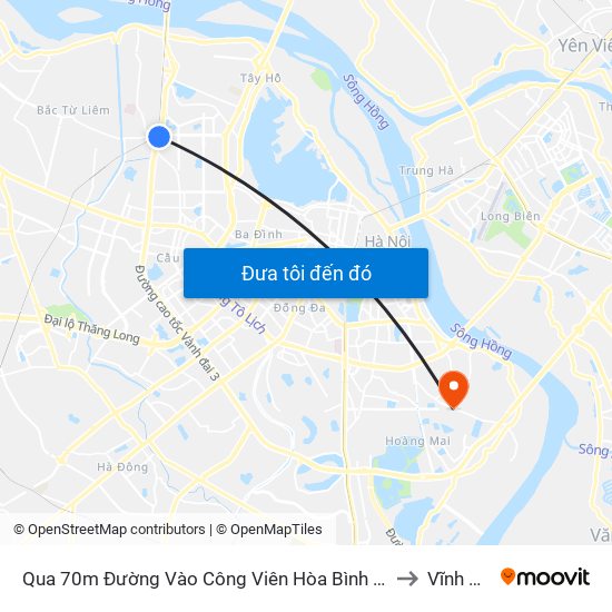 Qua 70m Đường Vào Công Viên Hòa Bình - Phạm Văn Đồng to Vĩnh Hưng map