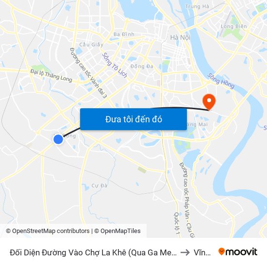 Đối Diện Đường Vào Chợ La Khê (Qua Ga Metro La Khê) - 405 Quang Trung (Hà Đông) to Vĩnh Hưng map
