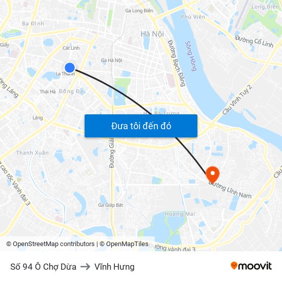 Số 94 Ô Chợ Dừa to Vĩnh Hưng map