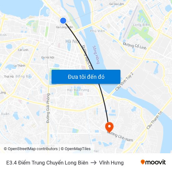 E3.4 Điểm Trung Chuyển Long Biên to Vĩnh Hưng map