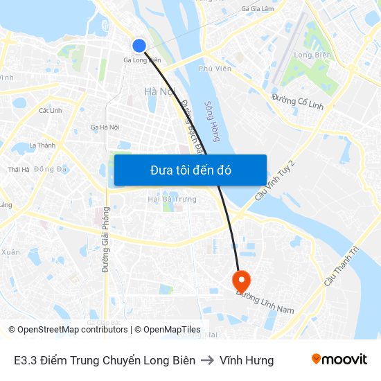 E3.3 Điểm Trung Chuyển Long Biên to Vĩnh Hưng map