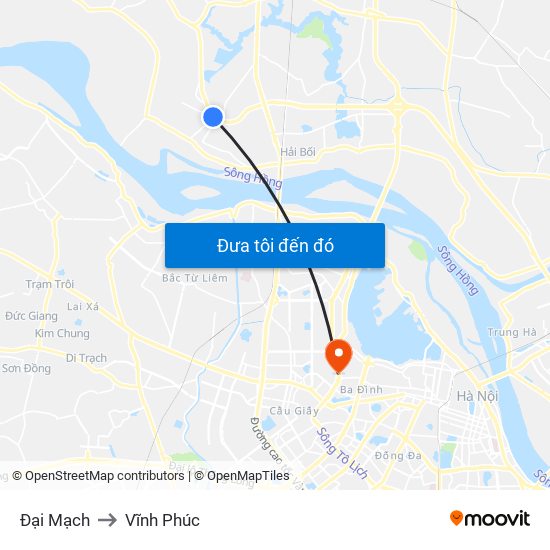 Đại Mạch to Vĩnh Phúc map